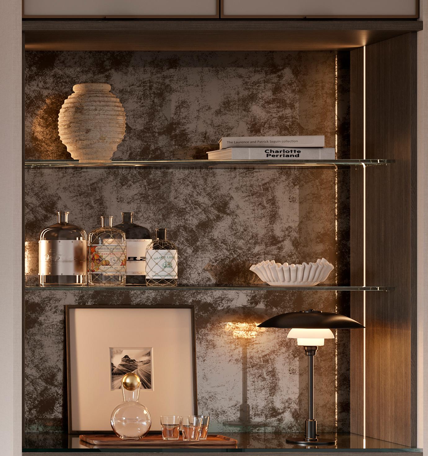 Home bar custom design with countertop by California Closets