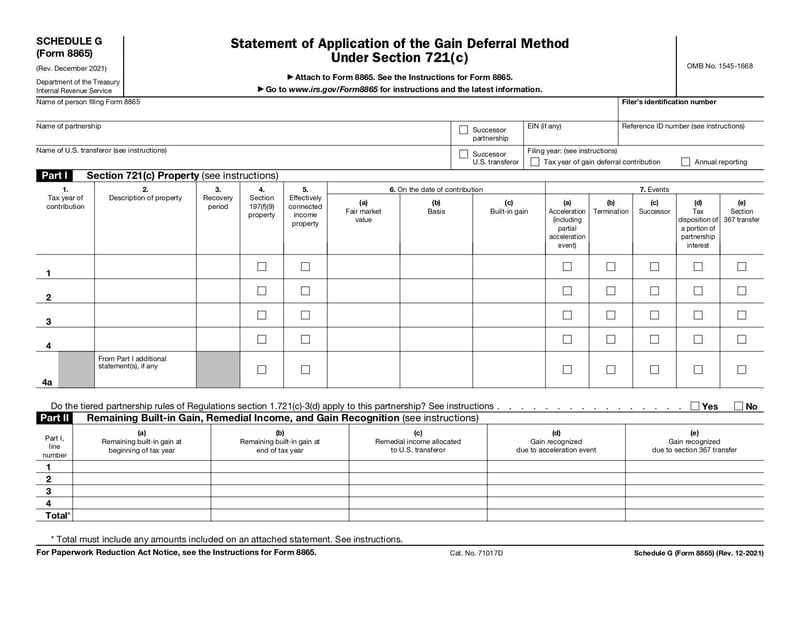 Large thumbnail of Schedule G (Form 8865) - Dec 2021