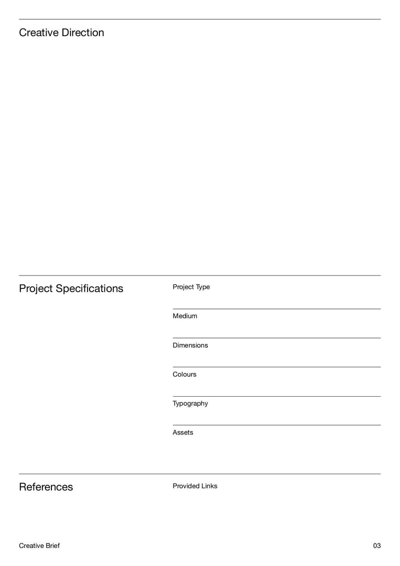 Marketing Creative Brief Template for defining campaign objectives, target audience, and messaging