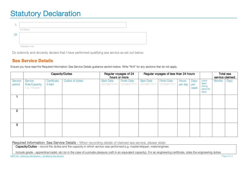 Large thumbnail of Statutory Declaration Qualifying Sea Service - Dec 2021