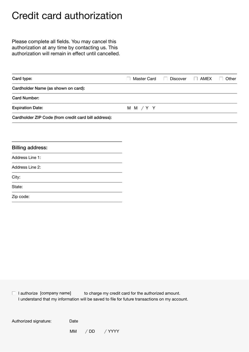 Credit Card Authorization Form Template | Fill and sign with Lumin, image size:800x1130