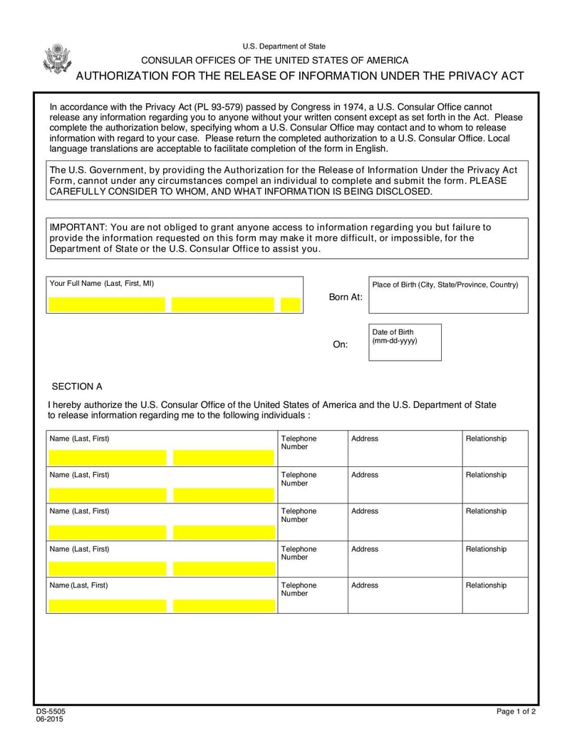 Large thumbnail of Form DS-5505 - Mar 2023