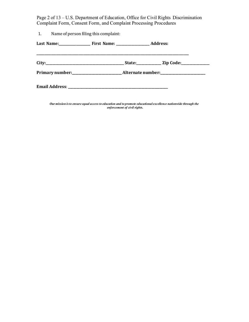 Large thumbnail of OCR Discrimination Complaint Form - Jul 2022