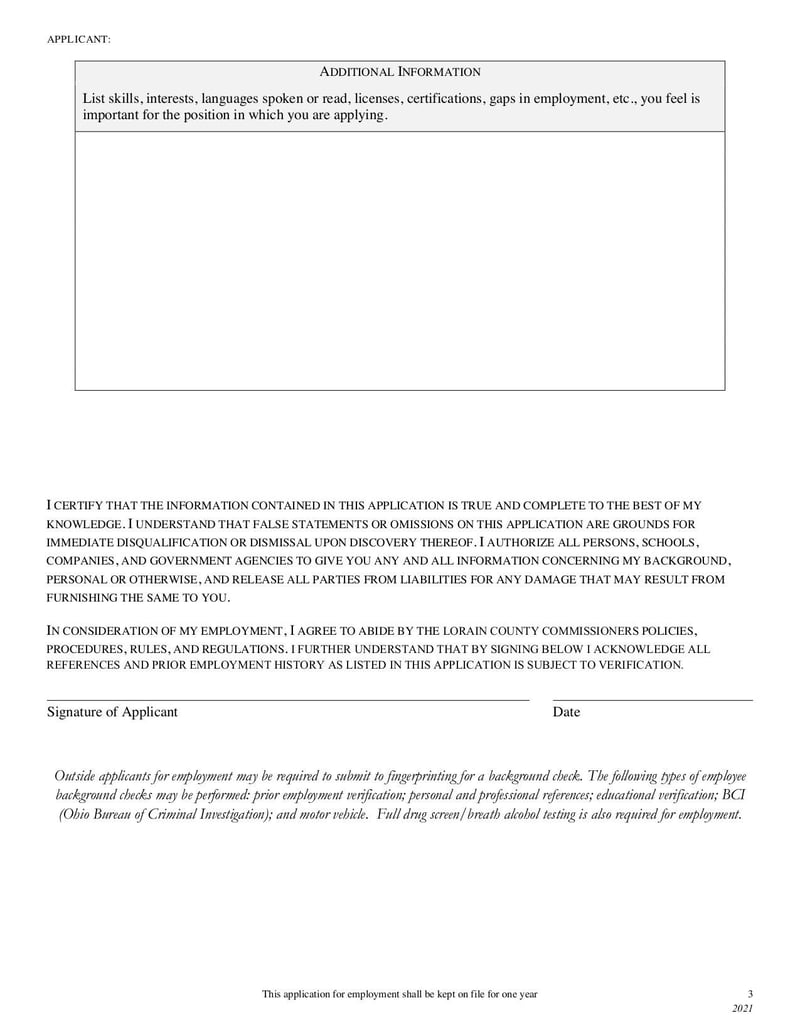 Large thumbnail of Employment Application - Apr 2021