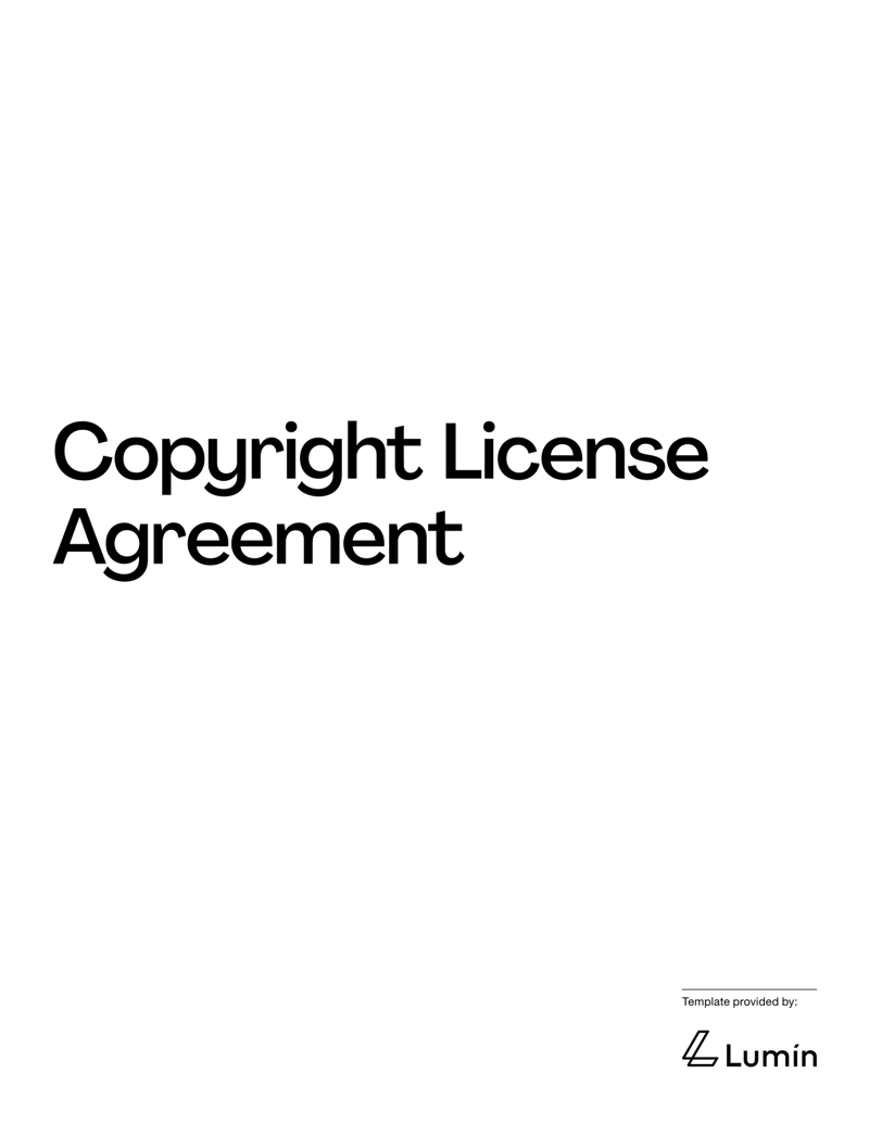 Copyright License Agreement detailing license scope, fees and intellectual property terms