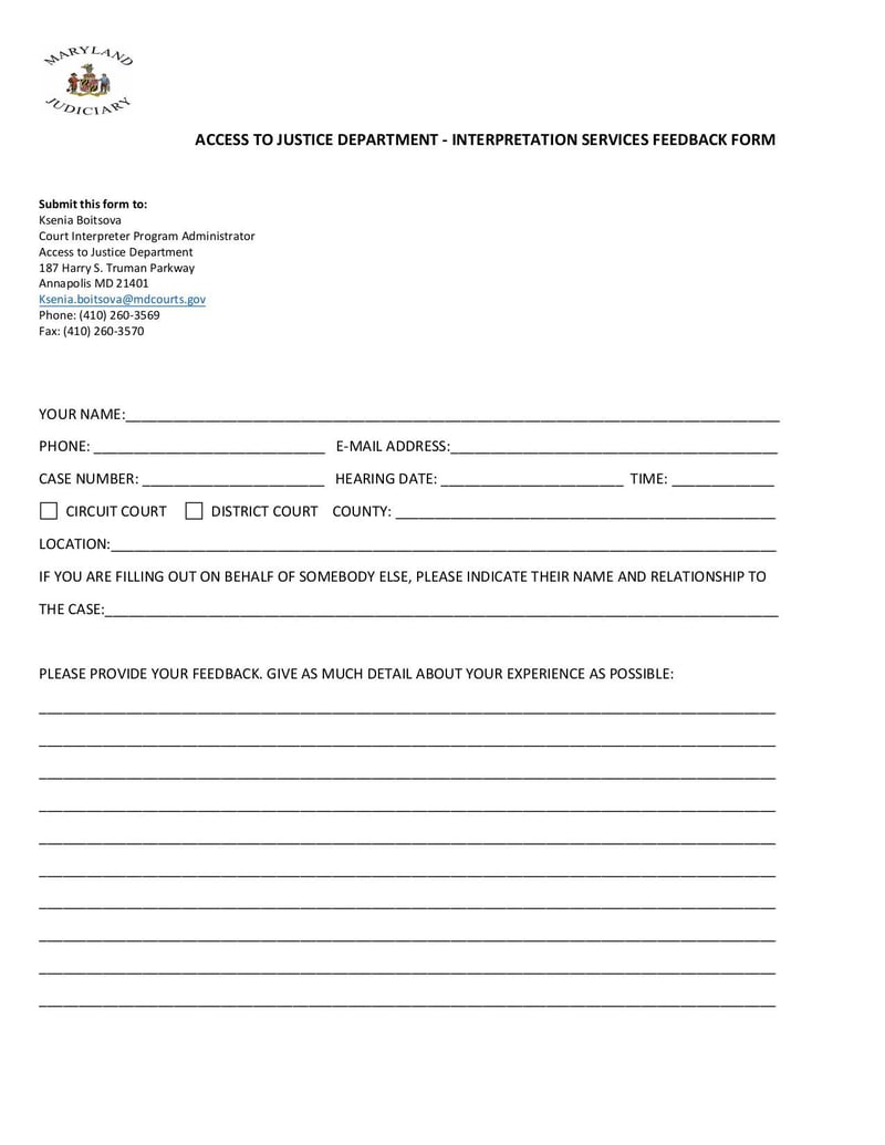 Large thumbnail of Interpretation Services Feedback Form - Aug 2021