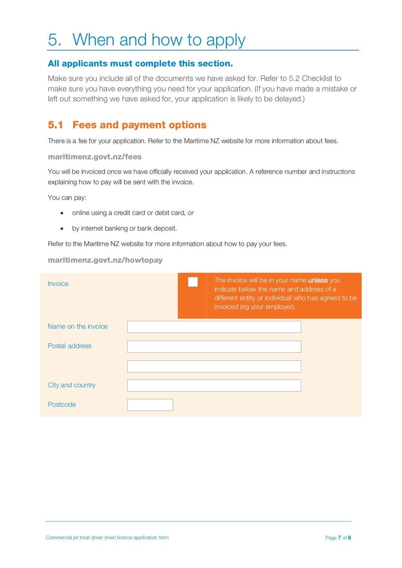 Large thumbnail of Commercial Jet Boat Driver (River) Licence Application Form - Jul 2019