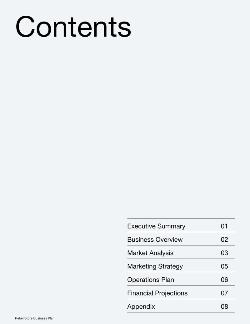 Retail Store Business Plan Template for managing and funding a retail business