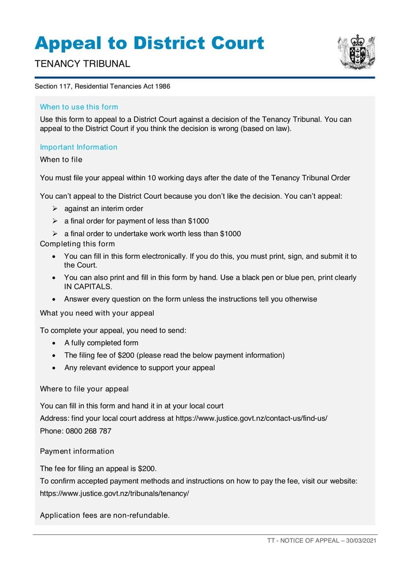 Large thumbnail of TT Notice of Appeal Form - Mar 2021