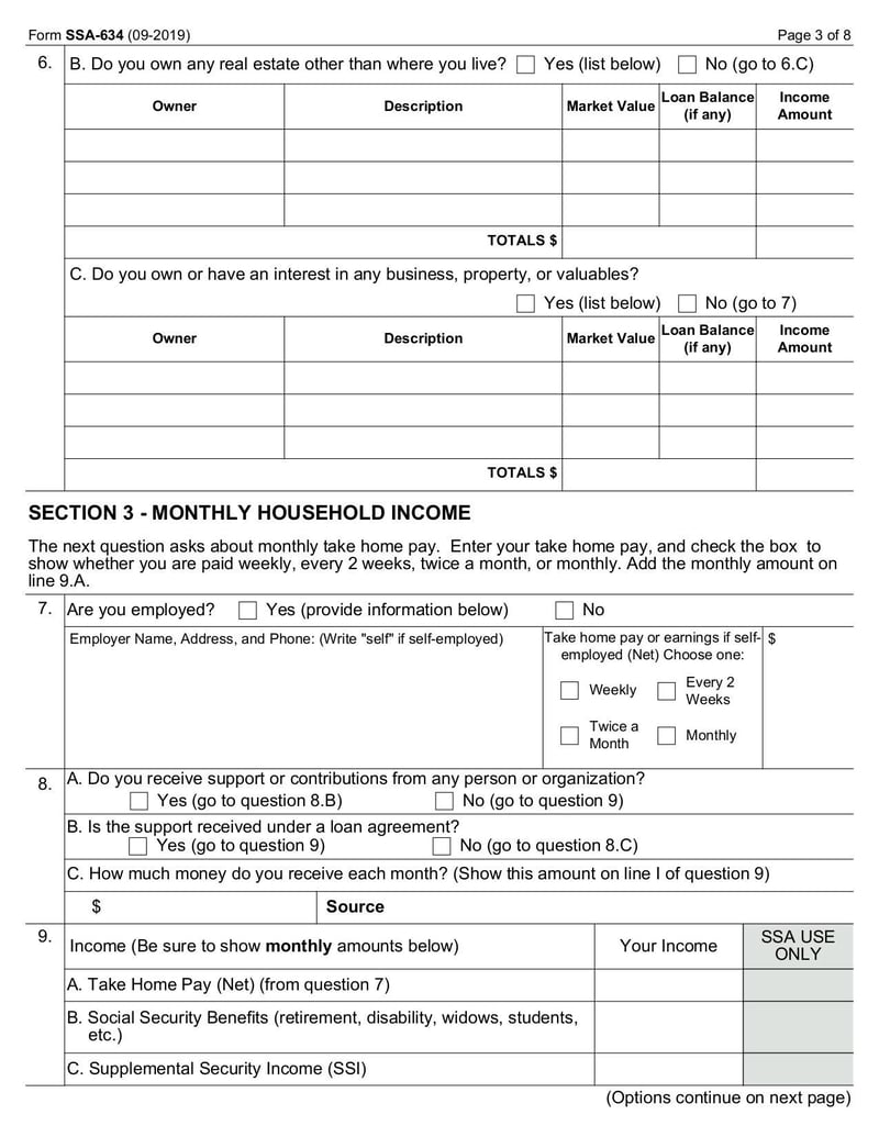 Large thumbnail of Form SSA-634 - Sep 2019