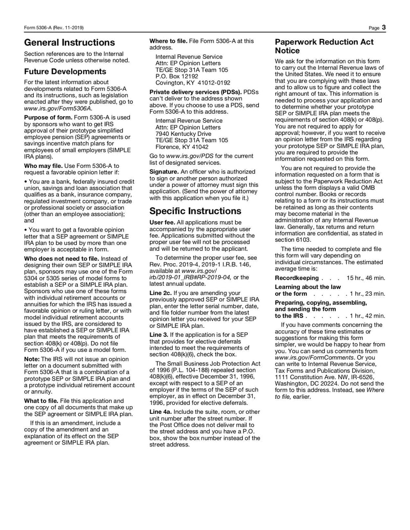Large thumbnail of Form 5306-A - Nov 2019