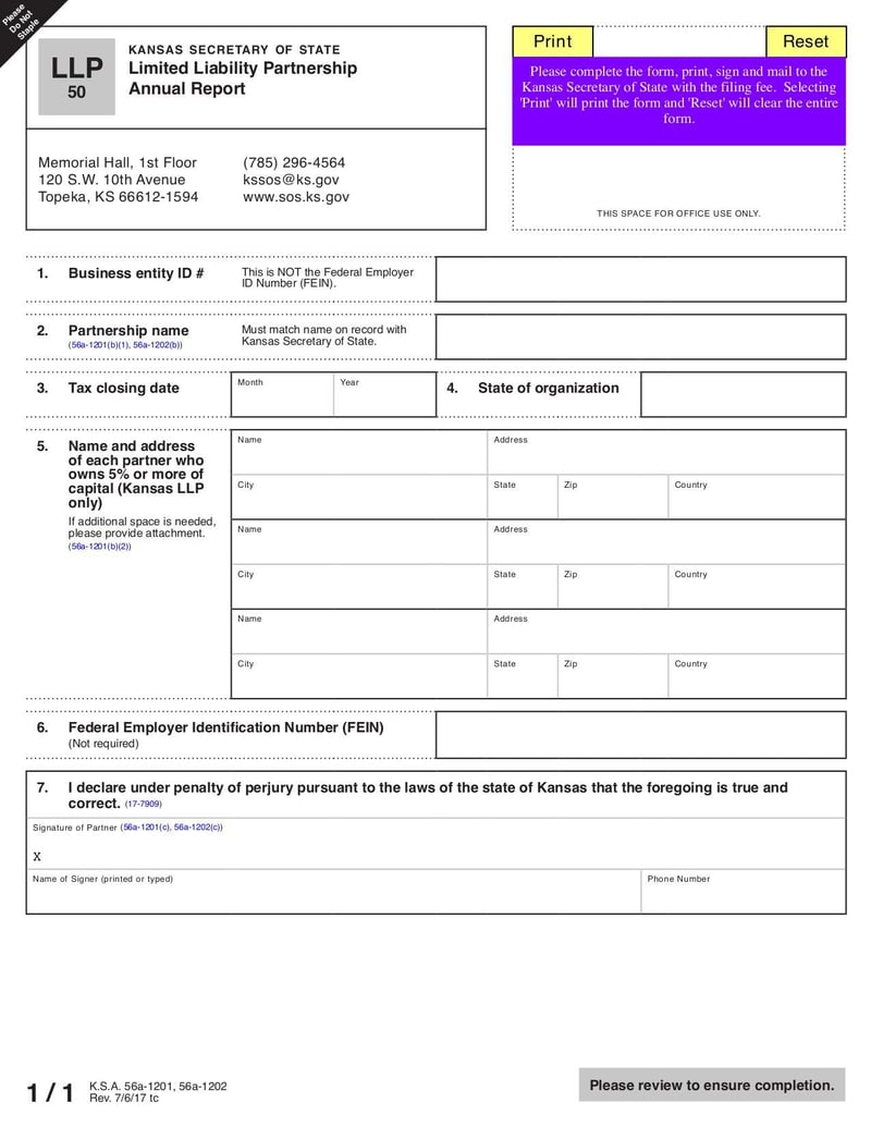 Large thumbnail of Form LLP 50 - Jul 2017