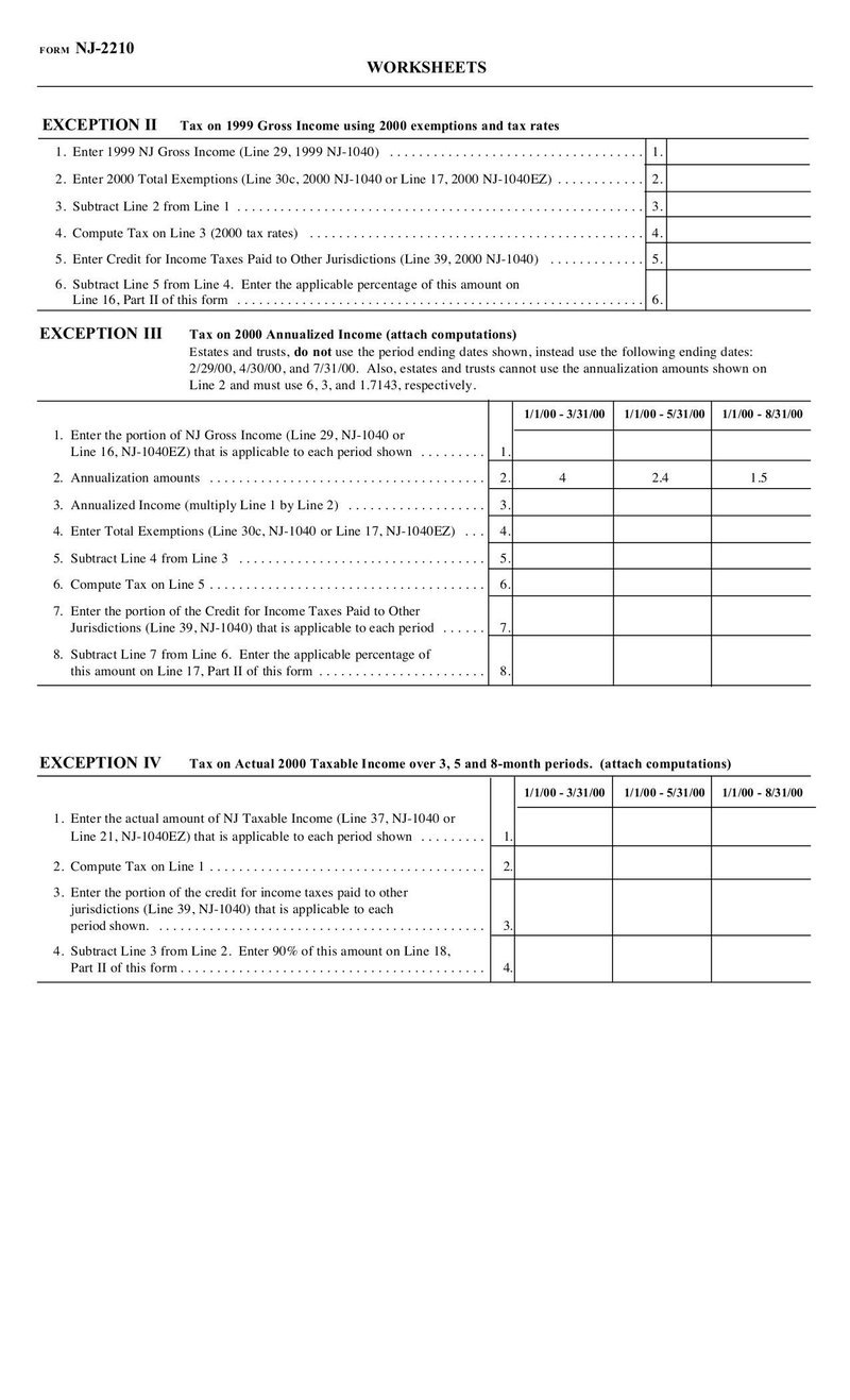 Large thumbnail of Form NJ-2210 - Apr 2007