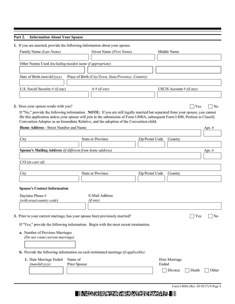 Large thumbnail of Form I-800a - Mar 2017