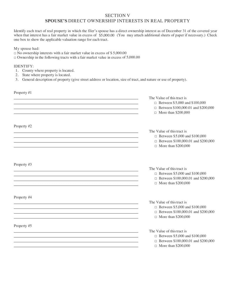 Large thumbnail of Personal Financial Disclosure Statement Form - Feb 2015