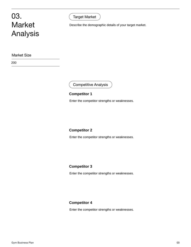 Gym Business Plan Template for launching or running a fitness business