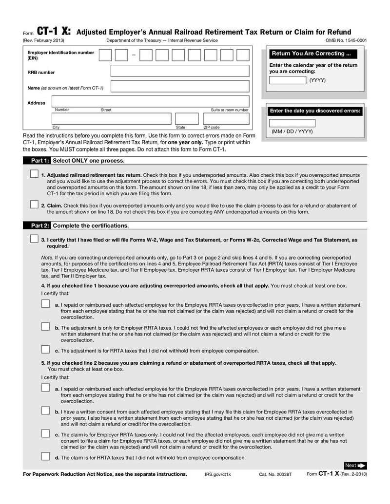 Large thumbnail of Form CT-1 X - Feb 2012