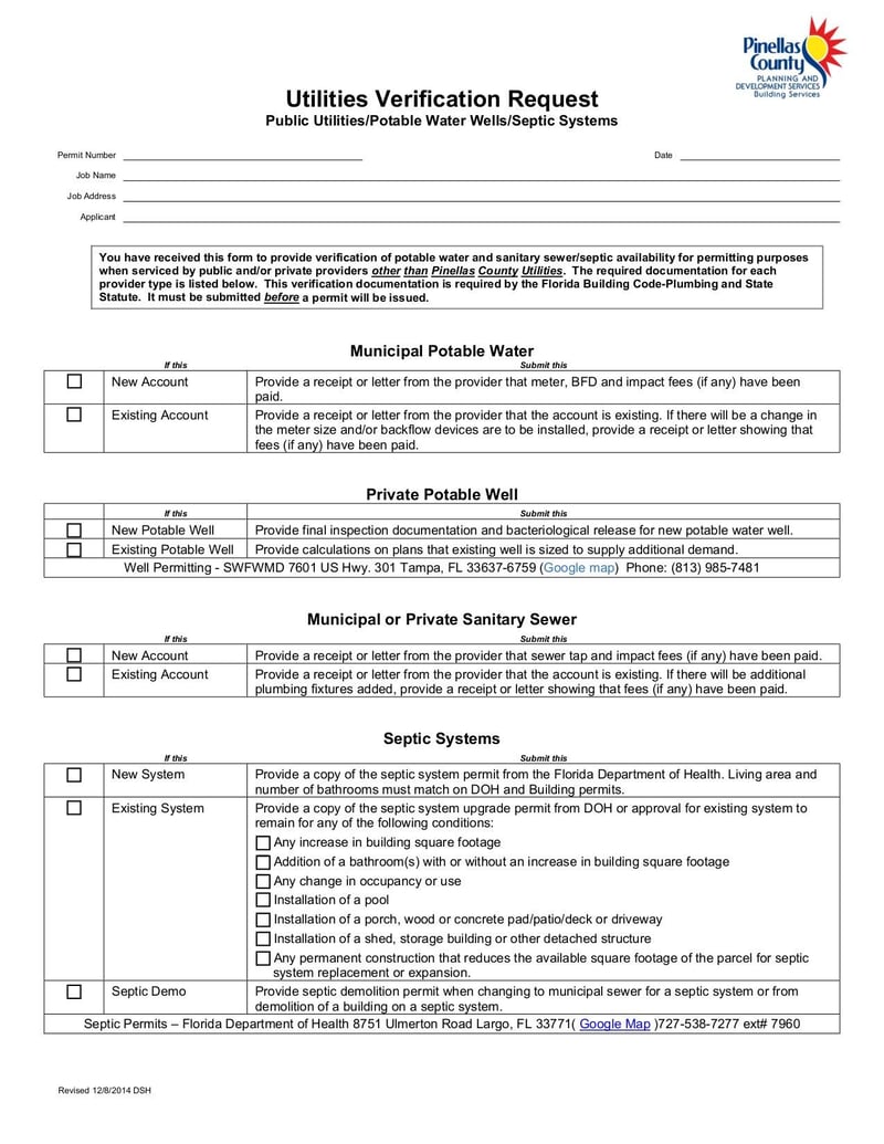Large thumbnail of Utilities Verification Request Form - Feb 2018