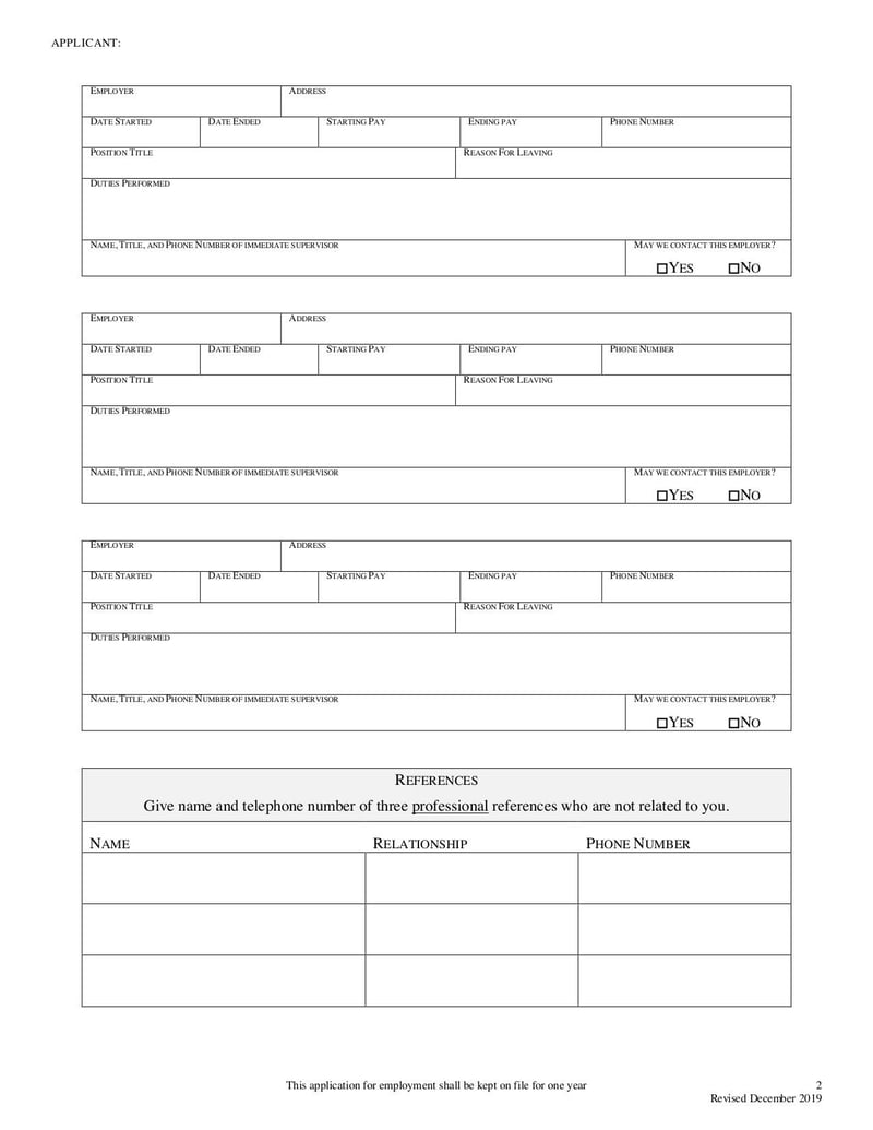 Large thumbnail of Employment Application - Apr 2021