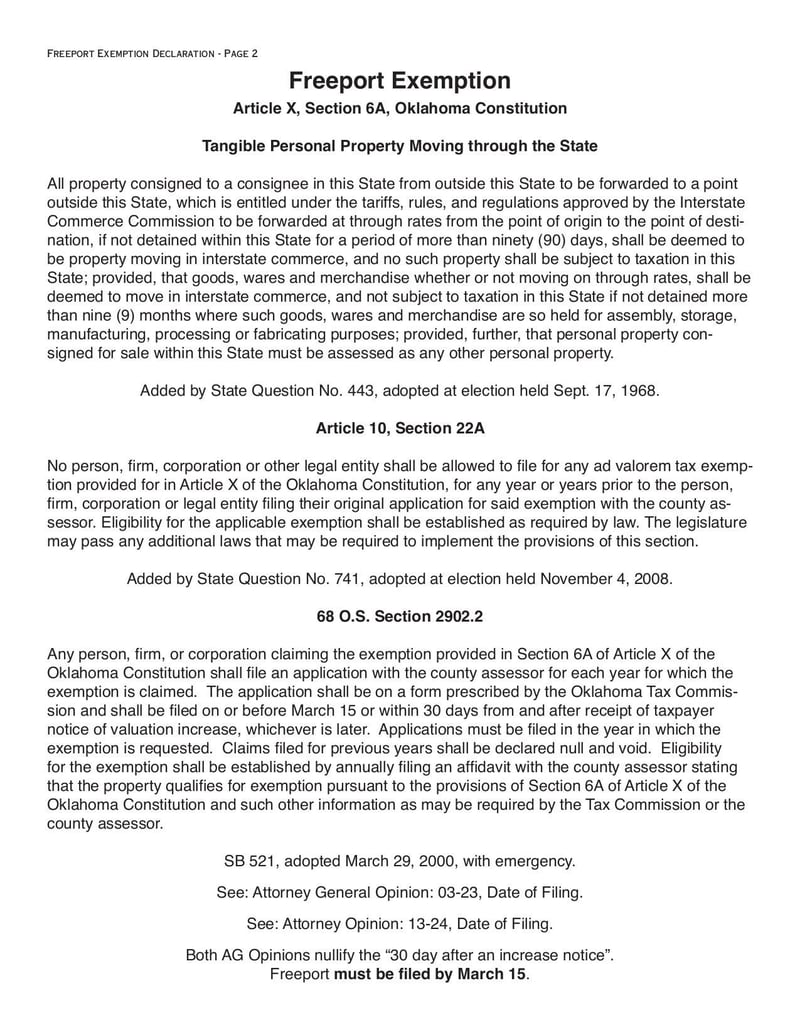 Large thumbnail of Freeport Exemption Form OTC Form 901 F - Nov 2019