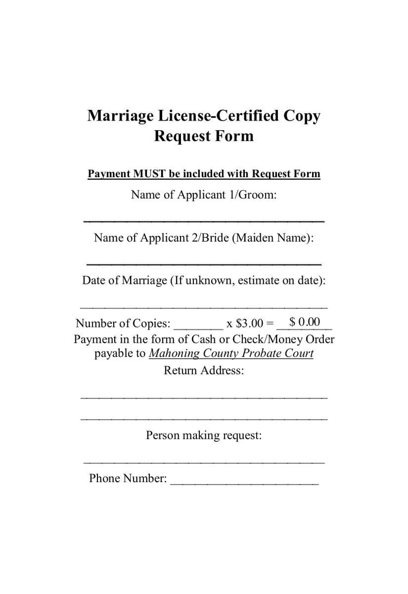 Large thumbnail of Marriage License-Certified Copy Request Form - Mar 2021