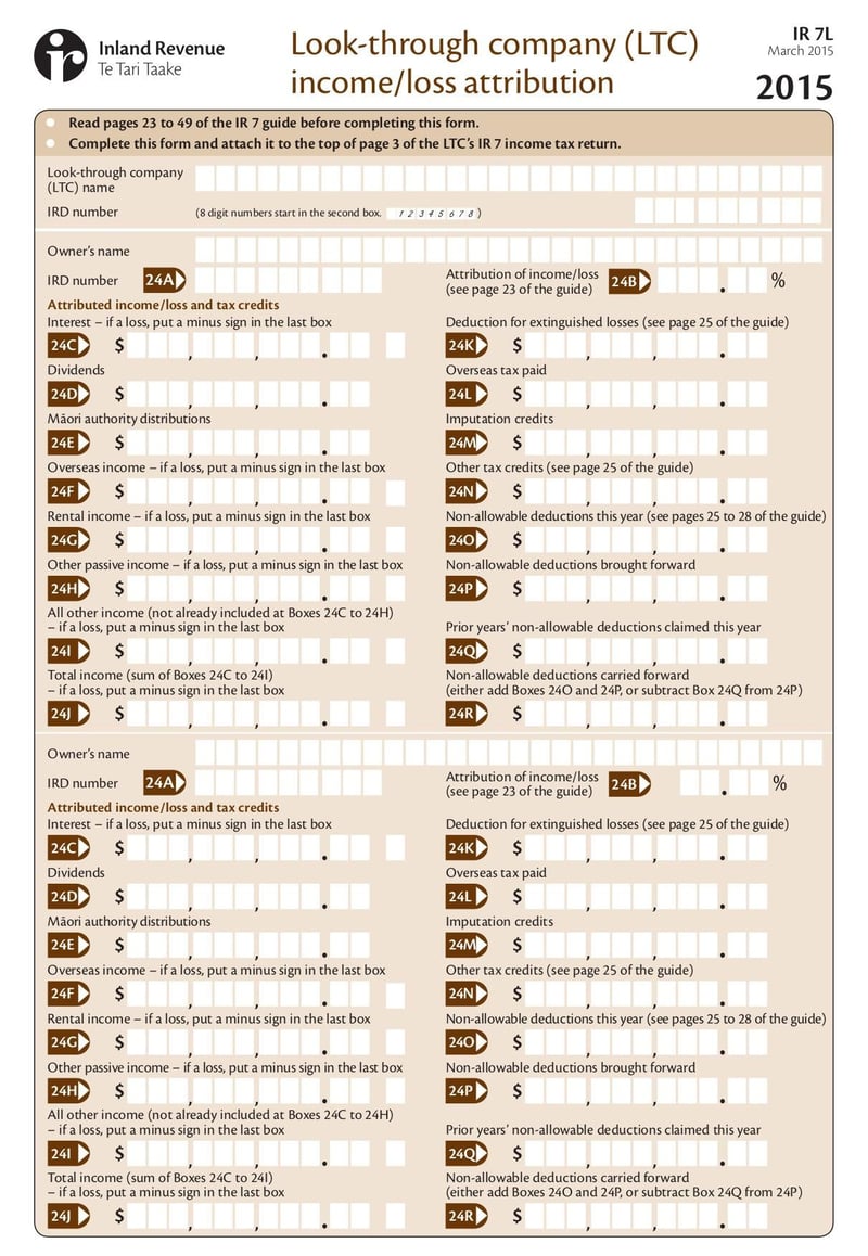 Large thumbnail of Form IR 7L - Mar 2015