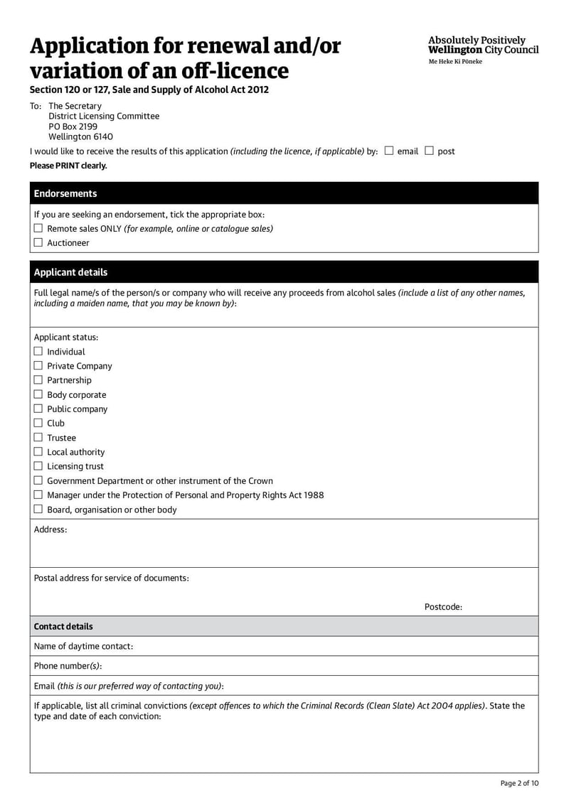 Large thumbnail of Application for Renewal and/or Variation of an Off-Licence - Sep 2021