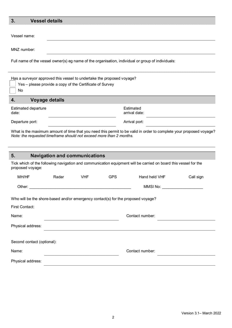 Large thumbnail of Application for Issue of a Single Voyage Permit - Mar 2022