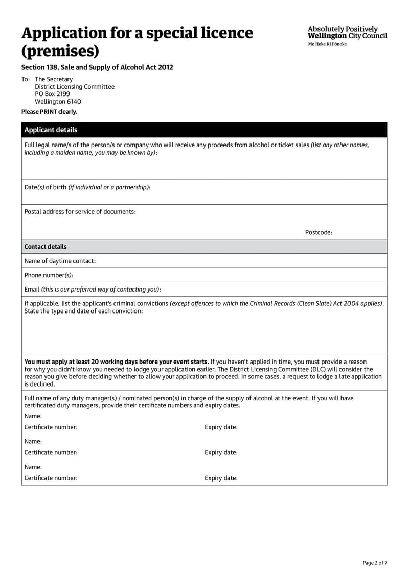 Large thumbnail of Special Licence Application Premises - May 2021