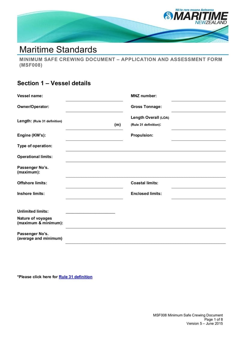 Minimum Safe Crewing Form | Fill and sign online with Lumin