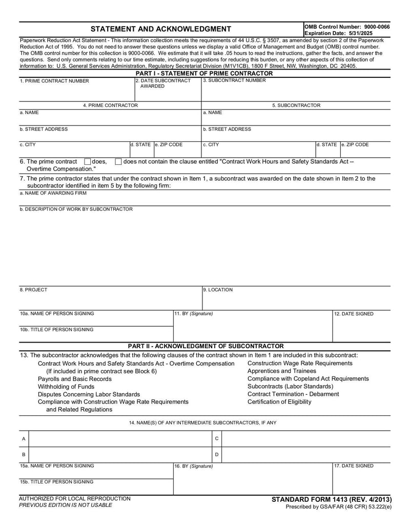 Large thumbnail of Standard Form 1413 - Jun 2022