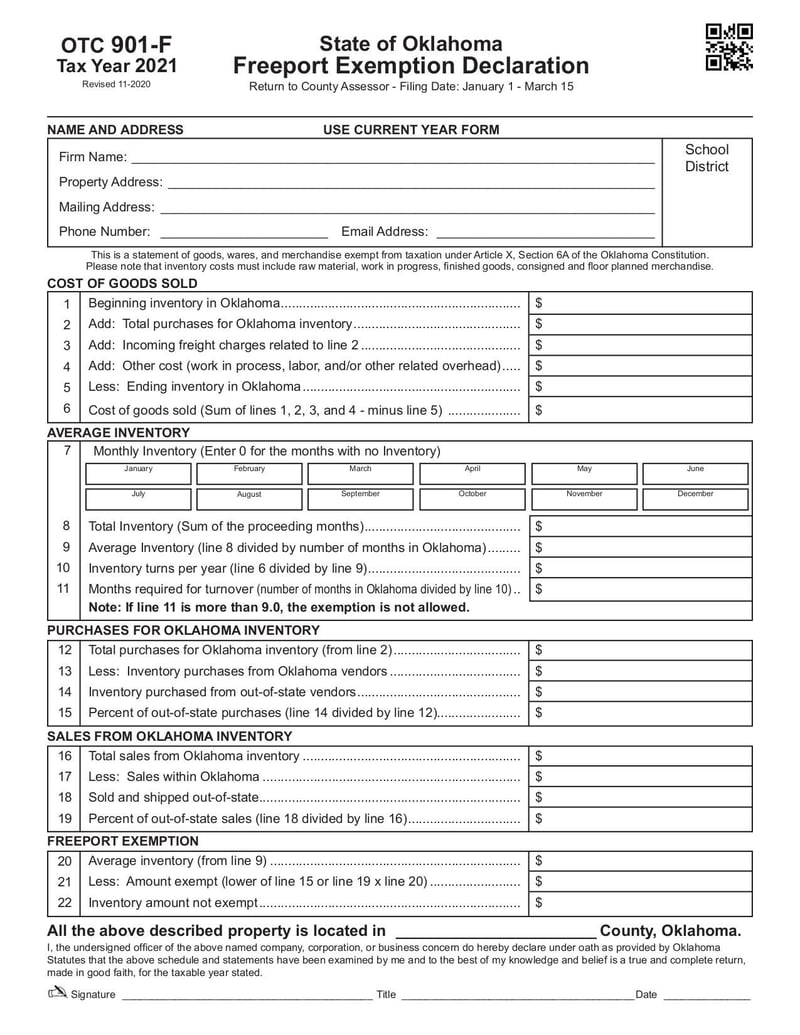 Large thumbnail of Form OTC 901-F - Nov 2020