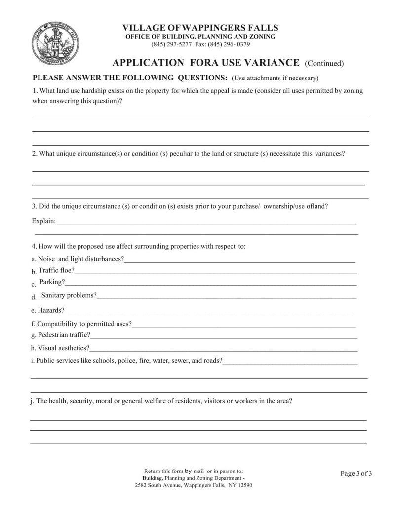 Large thumbnail of Wappingers Falls Application for Use Variance