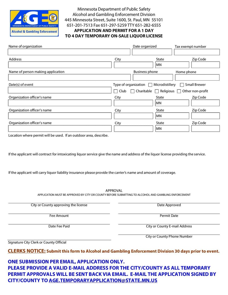 Large thumbnail of Alcohol Documents Temporary On Sale Intoxication - Jan 2020