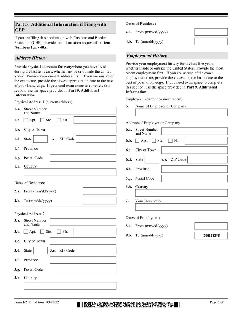 Large thumbnail of Form I-212 - Mar 2022