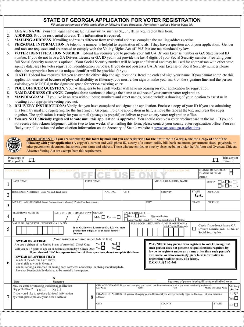Large thumbnail of Voter Registration Form - Jun 2010