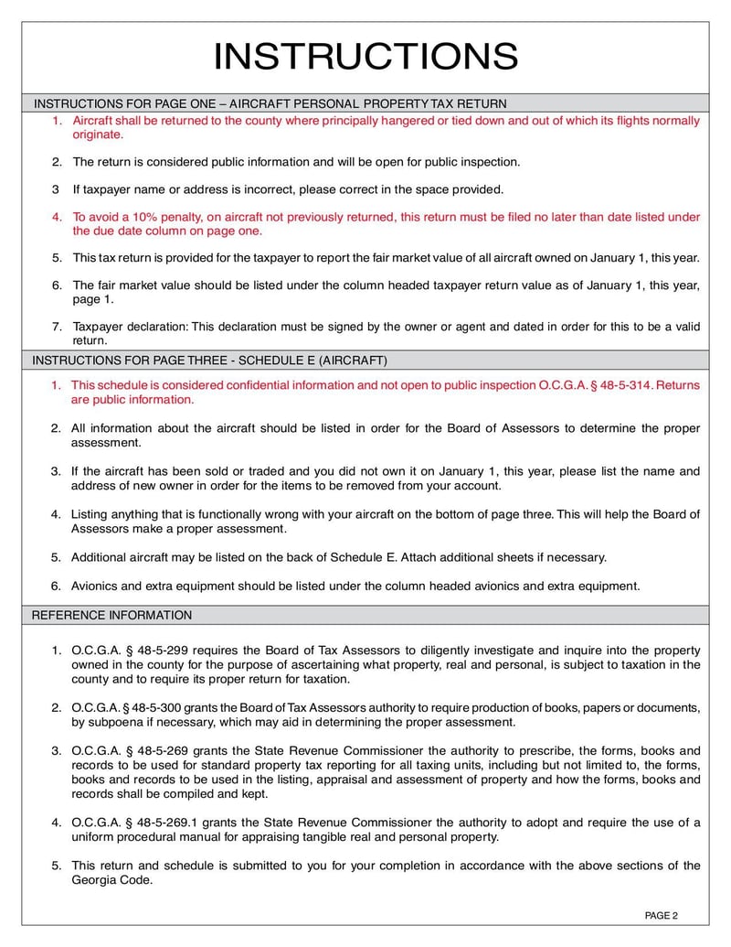 Large thumbnail of Aircraft Personal Property Tax Return PT-50A - Jul 2023
