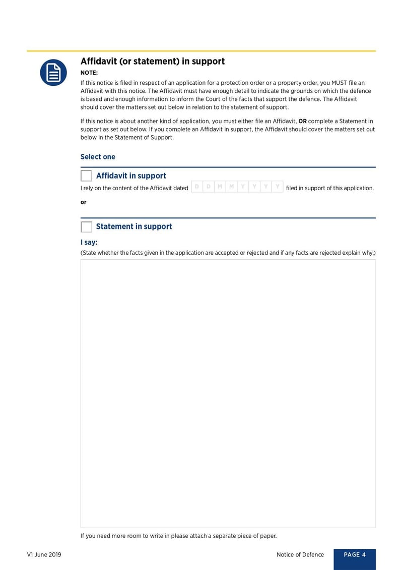 Large thumbnail of 6 Notice of Defence Form 2706 - Jun 2019