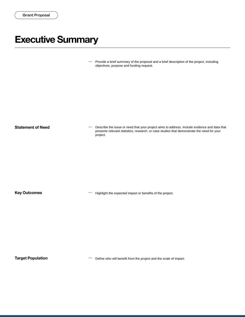 Grant Proposal for requesting funding by detailing project goals and budget