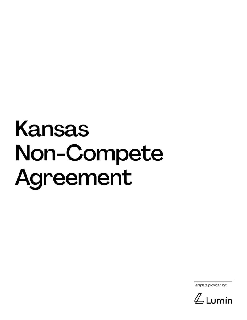 Non-Compete Agreement Kansas template outlining employment competition restrictions