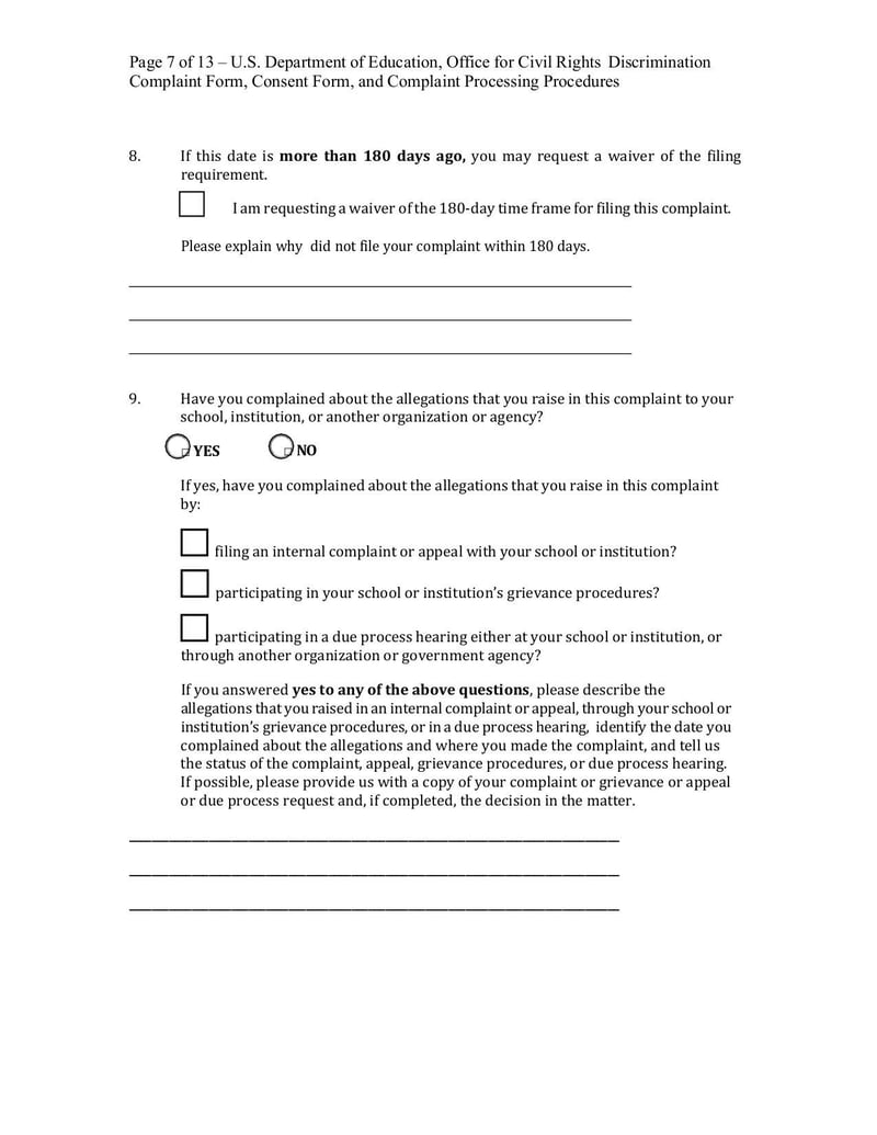 Large thumbnail of OCR Discrimination Complaint Form - Jul 2022