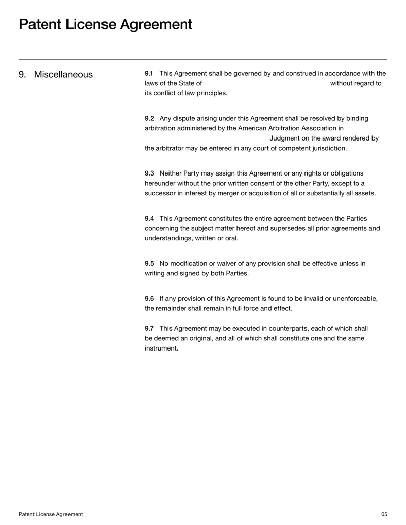 Patent License Agreement detailing royalty terms, license scope and patent protections