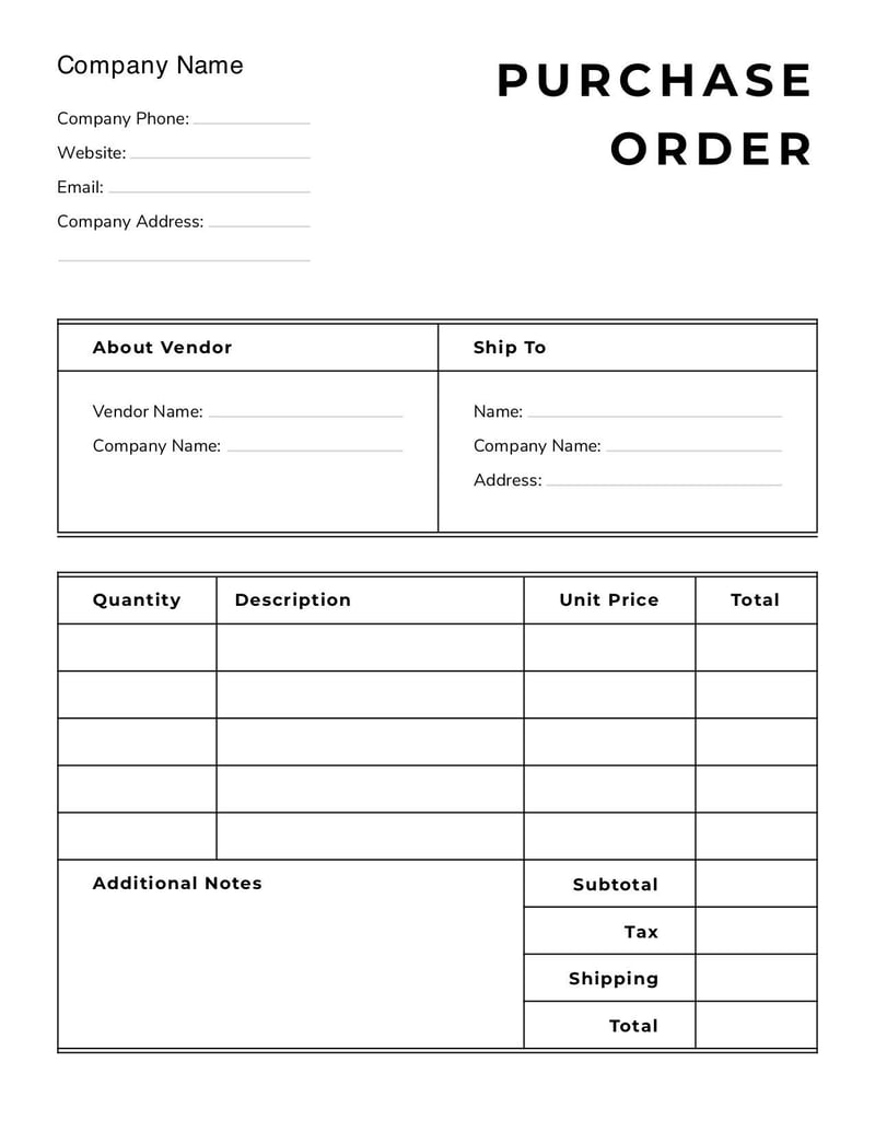 Purchase Order Template Fill and sign online with Lumin