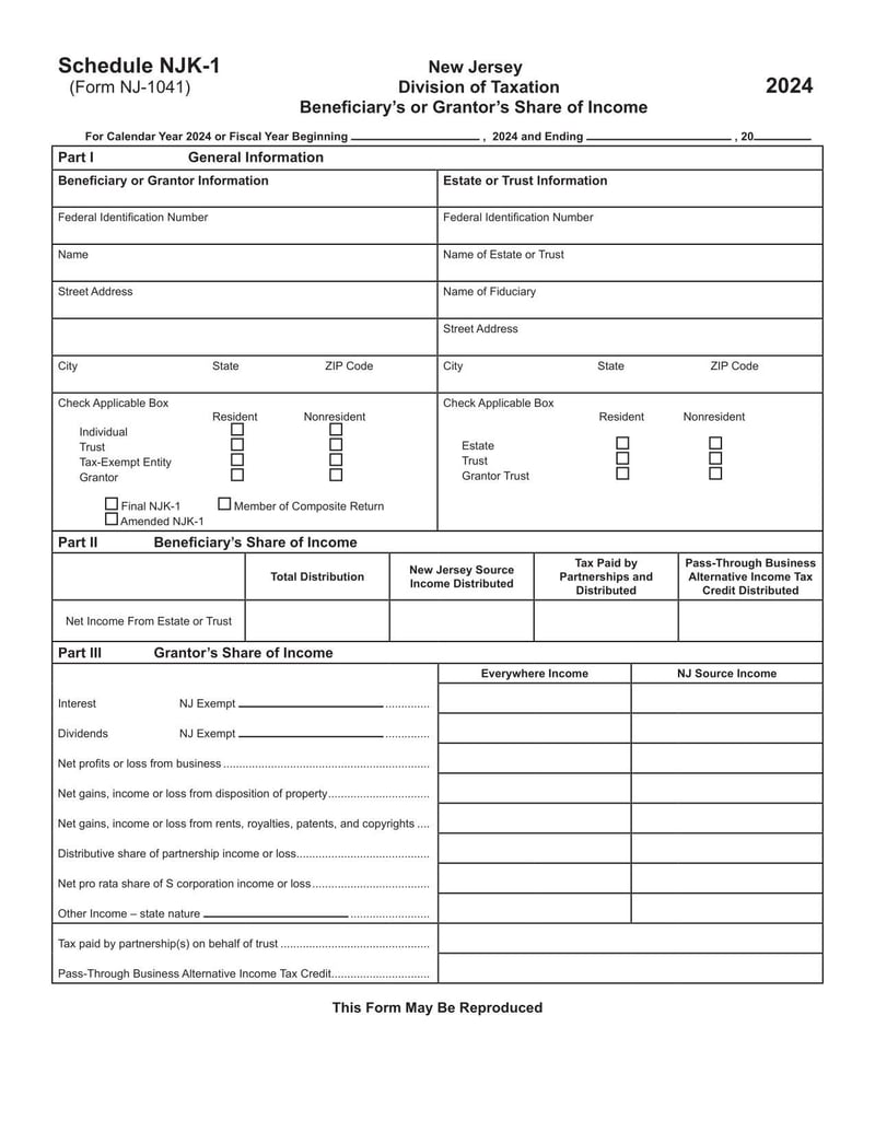 Large thumbnail of Form NJ-1041 - 2024