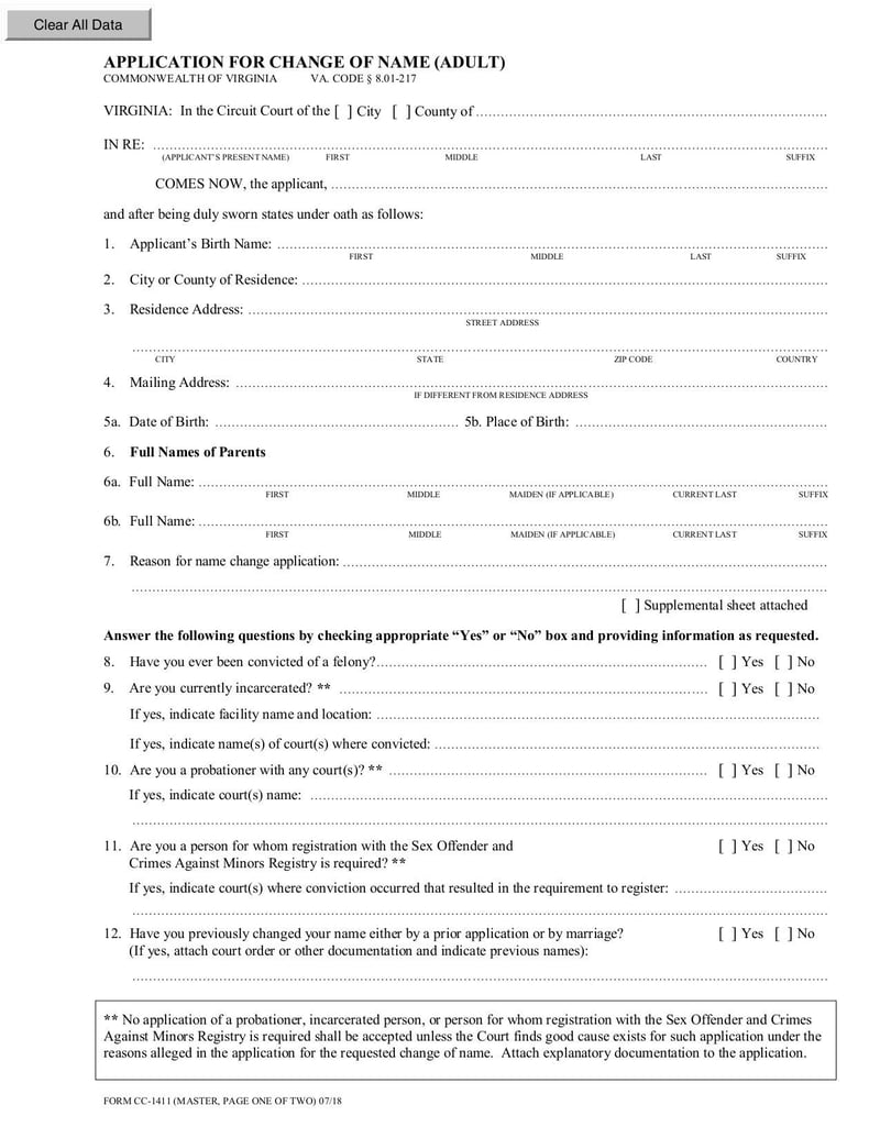 Large thumbnail of Form CC-1411 - Jun 2018