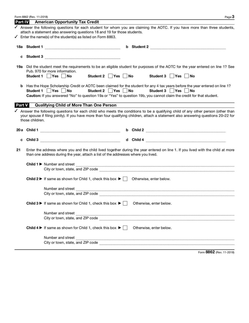 Large thumbnail of Form 8862 - Dec 2018