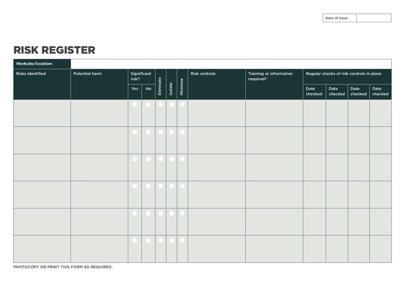 Large thumbnail of Risk Register Template - Feb 2018