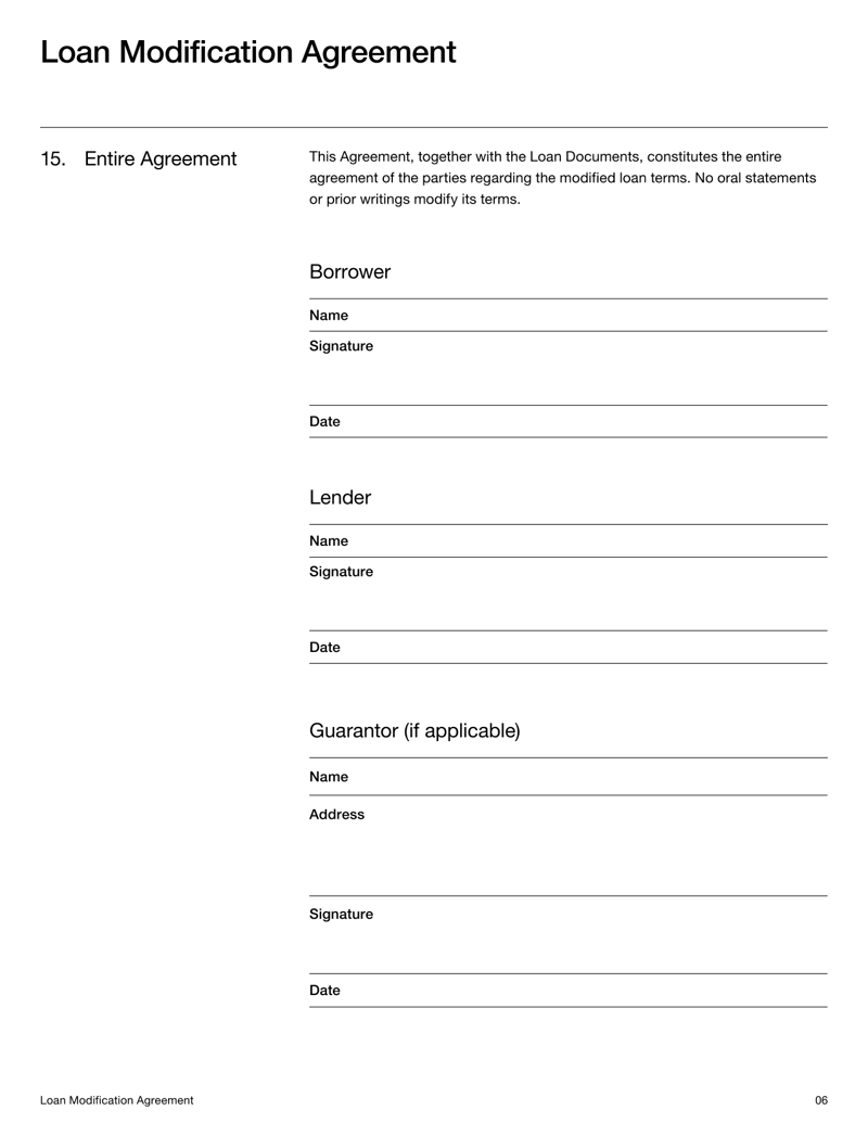 Loan Modification Agreement adjusting repayment terms between borrower and lender under US law