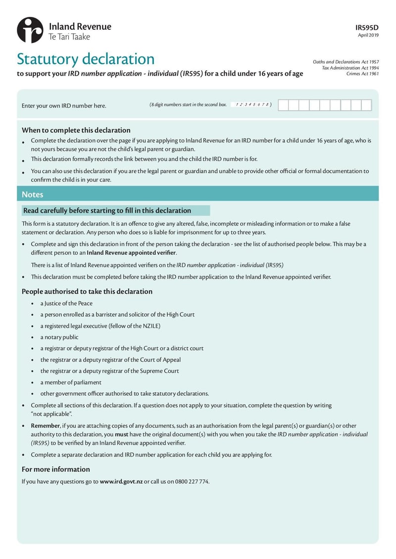 Large thumbnail of Form IR595D - Apr 2019