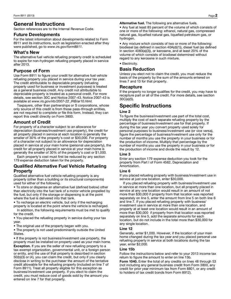 Large thumbnail of Form 8911 - Jan 2014